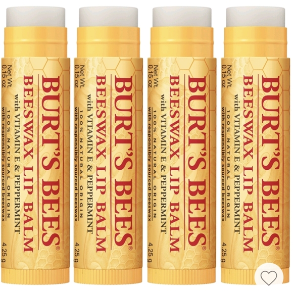 🌸 Burt's Bees Beeswax Lip Balm 4 Pack NIB / NWT - Picture 2 of 11